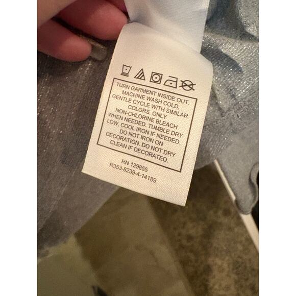 Disney Parks Minnie Mouse Sequin Shirt Silver Thread XXL Christmas Festive - Picture 7 of 9